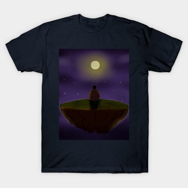 Sad man on Sky Island T-Shirt by FlamyXD